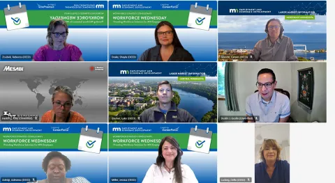 Screenshot of panelists and Workforce Strategy Consultants on August 2025 Workforce Wednesday session