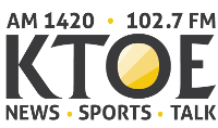 image of KTOE logo that lists AM 1420 and 102.7 FM