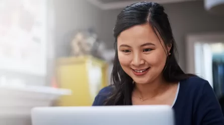 Career seeker looking online