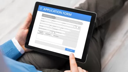 Online job application on mobile device