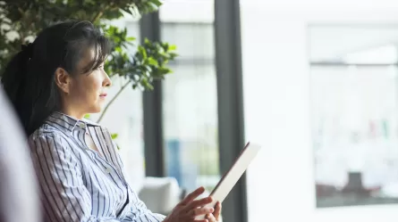 Mature woman on laptop