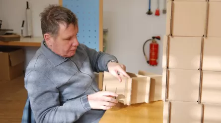 man with disability at work