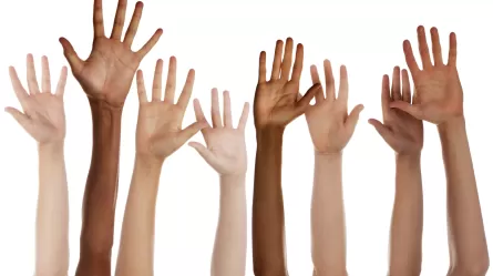 hands raised in air