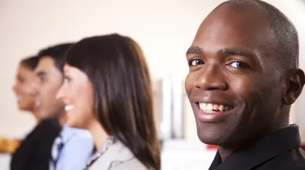 small group of diverse people in a meeting