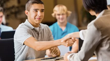 teen interviewing with employer