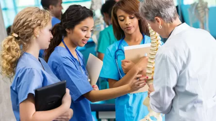 health care trainees and instructor