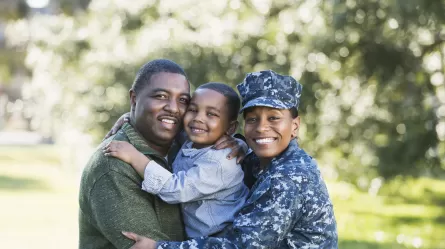 navy veteran and her family