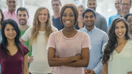 diverse group of people wearing casual clothing