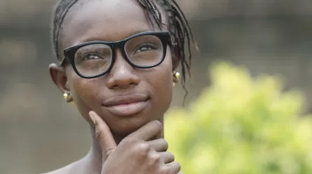 young woman looking hopeful for the future