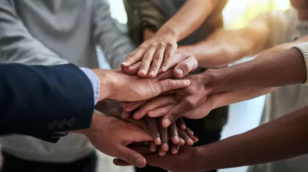 many hands together