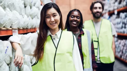 diverse group of warehouse workers