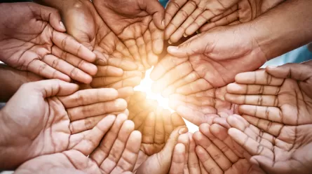 many hands together