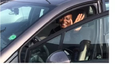 image of Vern in her car