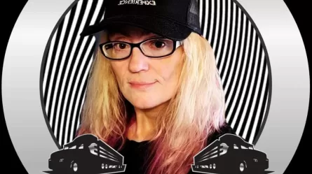 photo of Deanna with words that say I can't stay home...I'm a trucker