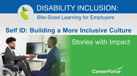 image that says Disability Inclusion and Self ID: Building a More Inclusive Culture Stories with Impact