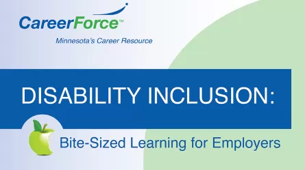 images that says Disability Inclusion Bite Size Learning Modules