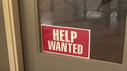 help wanted sign on door