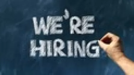 chalkboard with we're hiring
