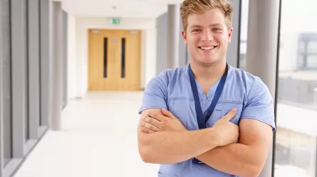 young male health care aide