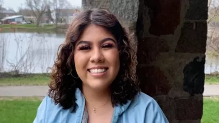 photo of Maria who is going to college for a health care career and currently working as a CNA