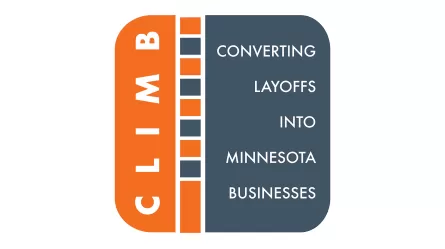 CLIMB logo that spells out  Converting Layoffs into Minnesota Businesses