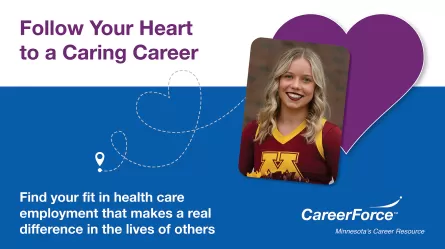 Photo of Aubrey who works as PCA with Follow Your Heart to a Caring Career, CareerForce branded graphic look