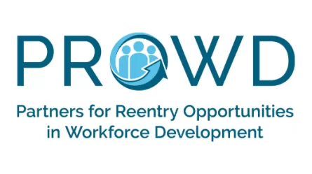 graphic that reads PROWD with the words Partners for Reentry Opportunities in Workforce Development spelled out below the acronym