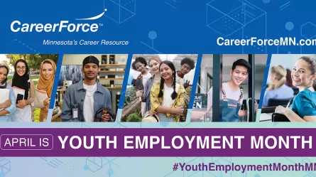 April is Youth Employment Month and CareerForce logo