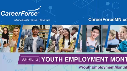 April is Youth Employment Month and CareerForce logo