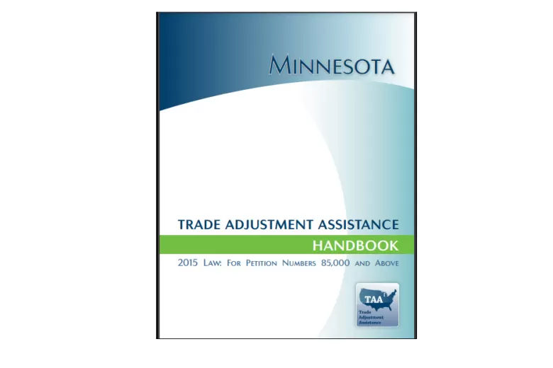 Image of the Minnesota Trade Adjustment Assistance Handbook cover page
