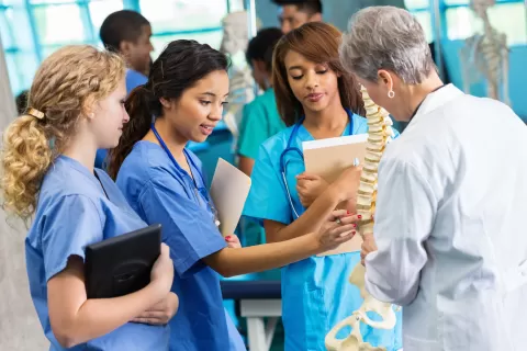 health care trainees and instructor