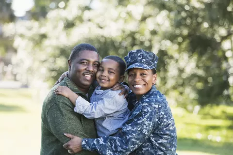 navy veteran and her family