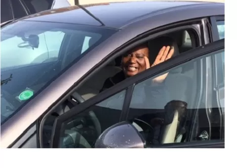 image of Vern in her car