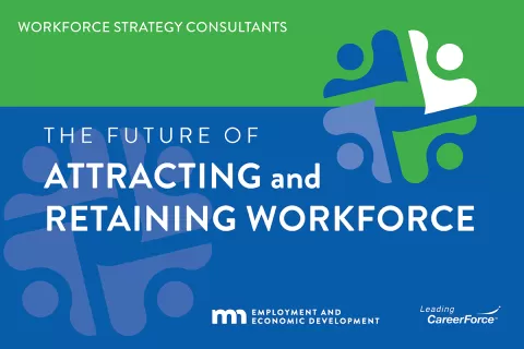 graphic with puzzle pieces image that says The Future of Attracting and Hiring Workforce and DEED, a Leading CareerForce partner