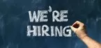 chalkboard with we're hiring