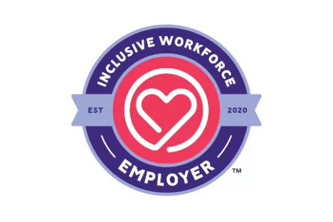Inclusive Workplace Employer logo with heart image