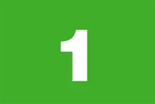 number one on green backgroud