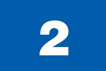number two on blue background