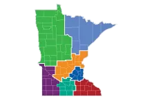 Minnesota map showing the state's 6 workforce development regions